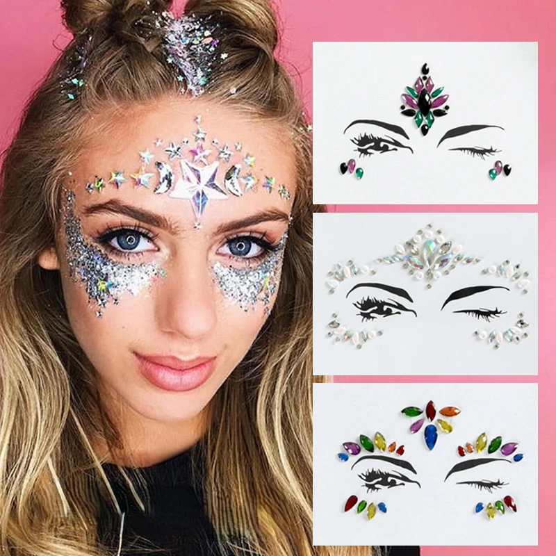 Beauty Gems Makeup - Autocollants de tatouage 3D à paillettes