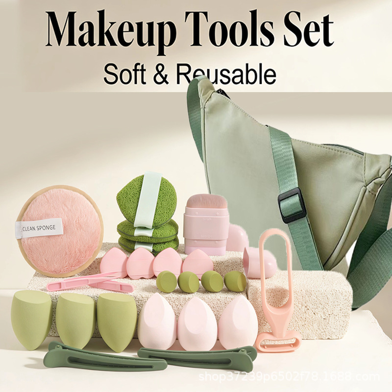 Beauty Makeup Sponge - Sac à dumplings élégant avec kit