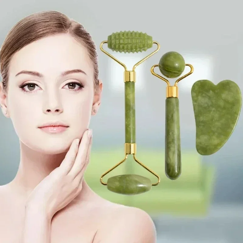 Jade Roller Gua Sha - Rouleau de Jade naturel Gua Sha