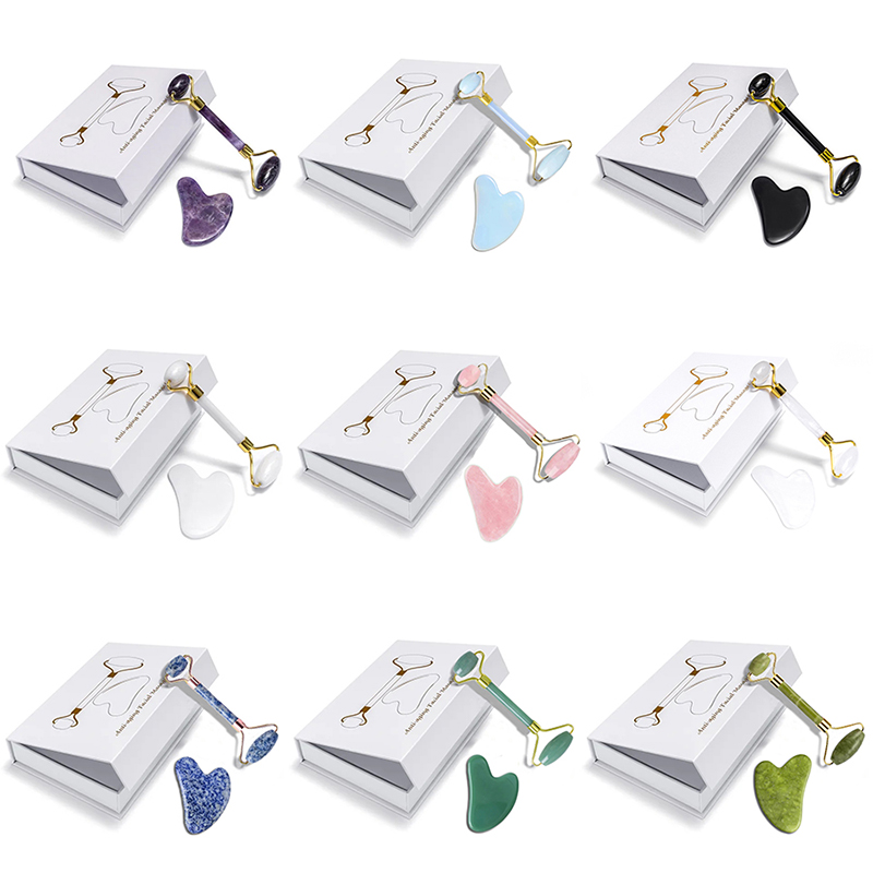 Jade Roller Gua Sha - Rouleau de massage en quartz rose