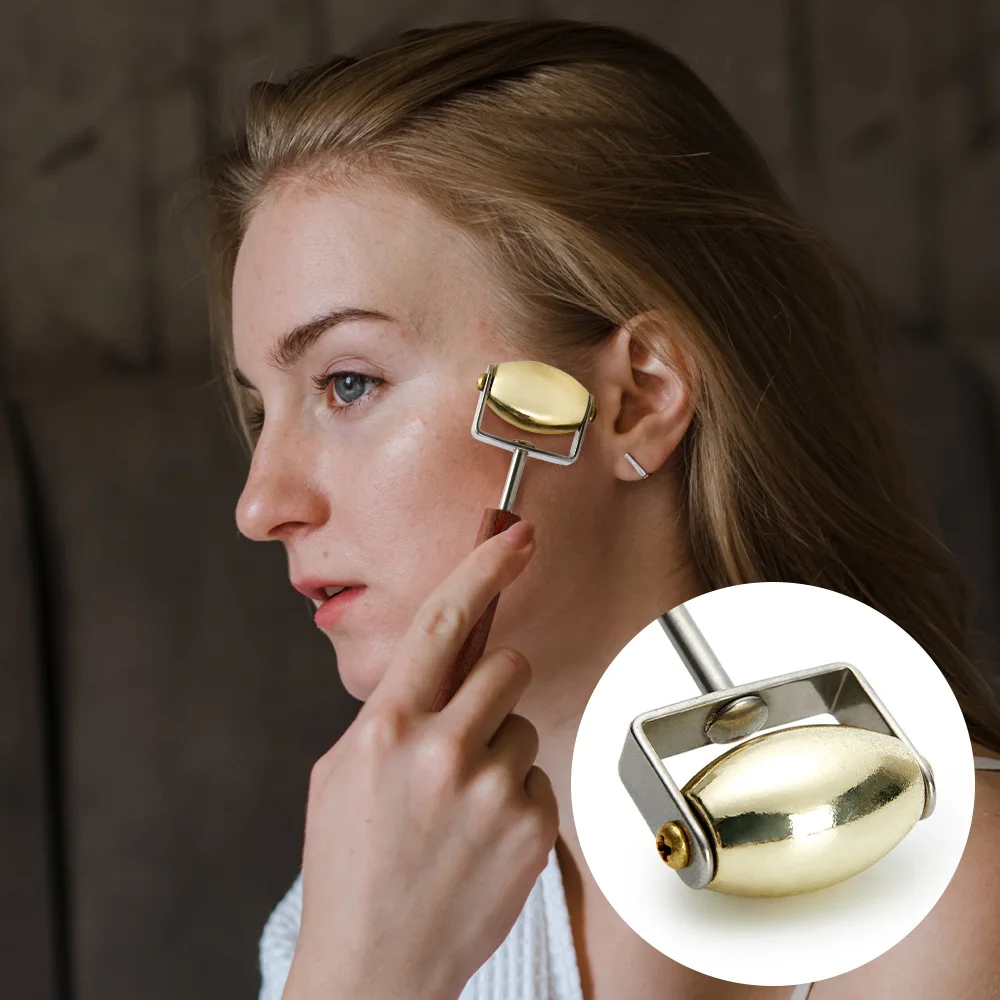 Jade Roller Gua Sha - Rouleau de massage facial en acier