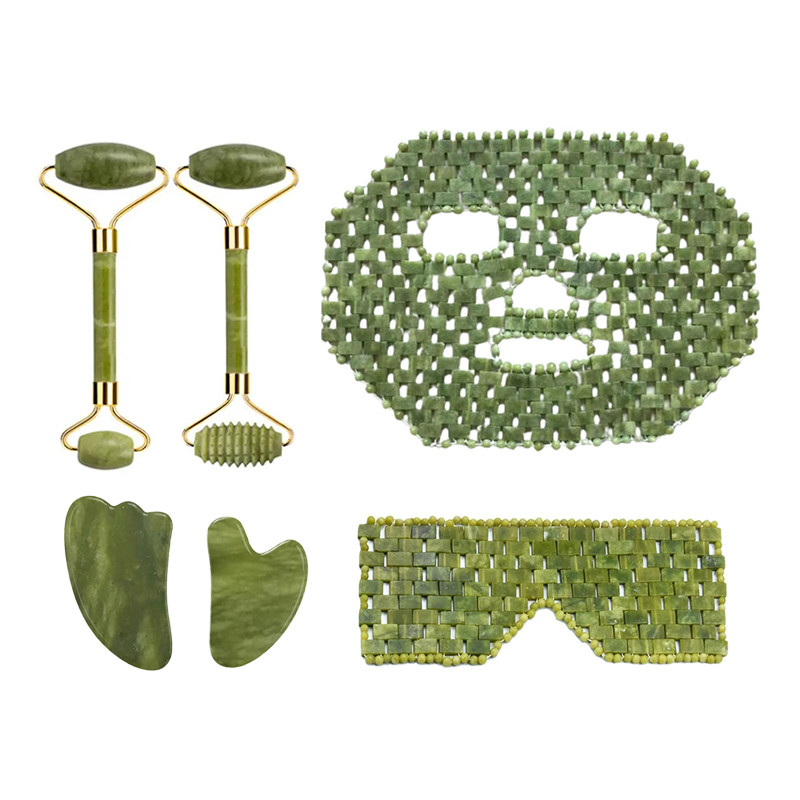 Jade Roller Gua Sha - Masque Facial en Jade naturel Xiuyan,