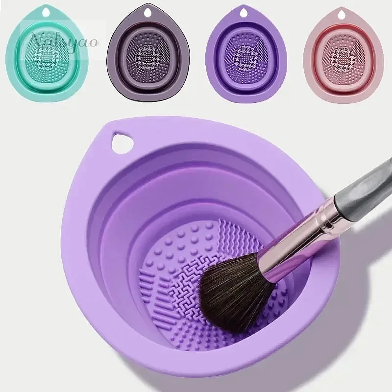 Beauty Makeup Eyeshadow - Boîte de nettoyage pliable en silicone