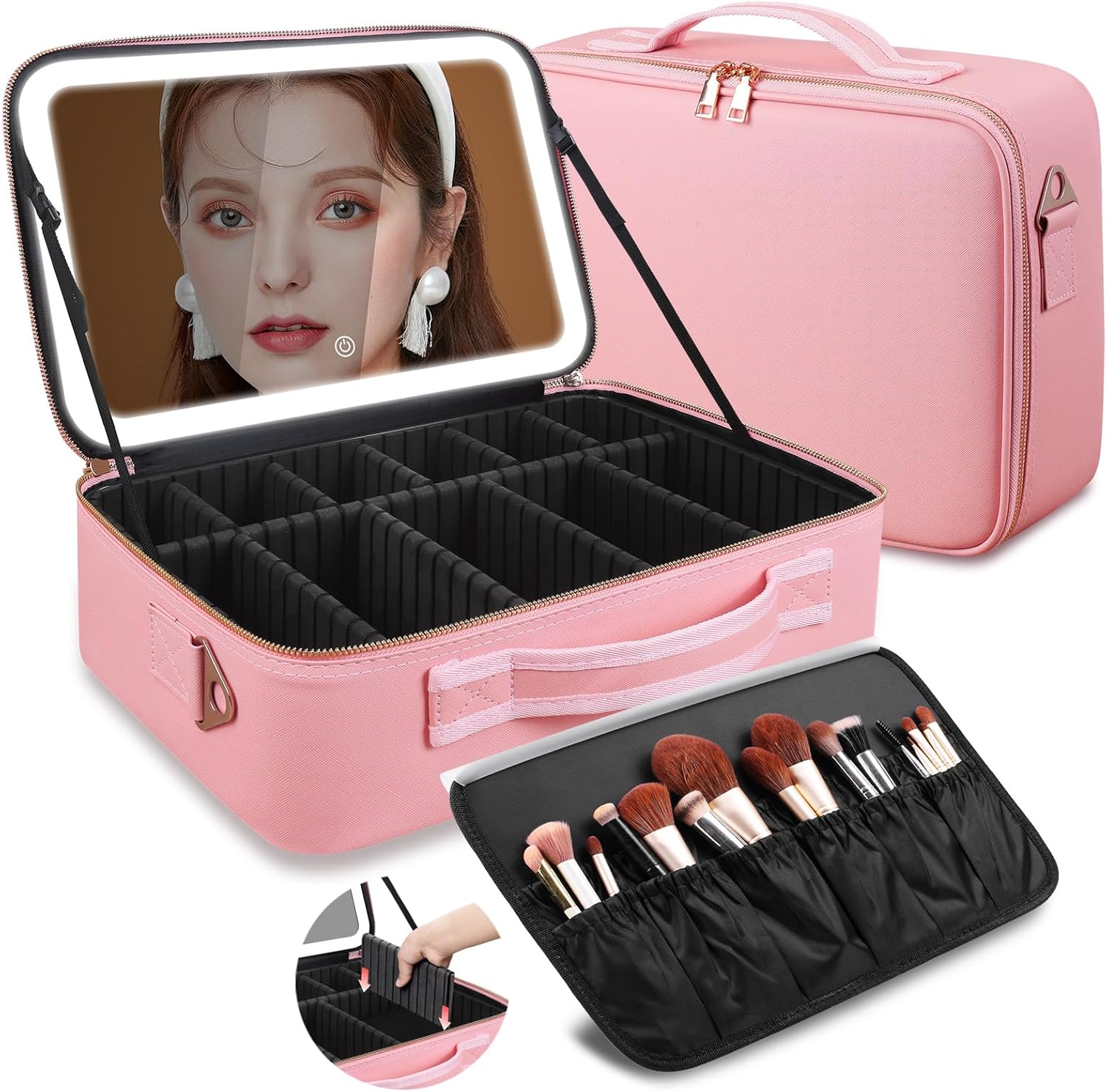 Beauty Makeup Case - Trousse de maquillage grande capacité 15''x11''